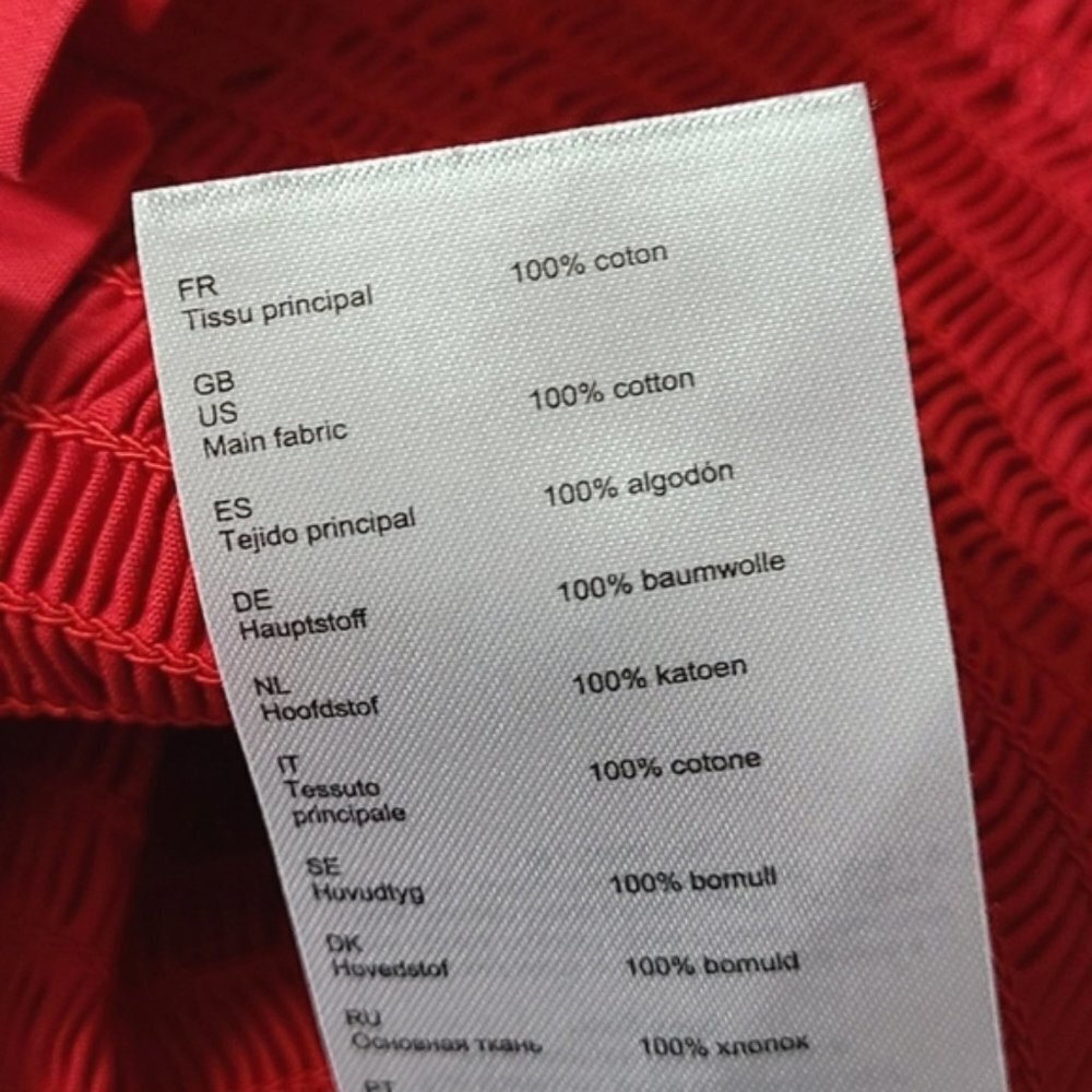 MAJE Lenda  Off-The-Shoulder Smocked Cotton Top Women's Size S - Picture 12 of 16